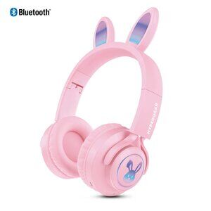 HyperGear Bunny Tracks Wireless Light-Up Headphones Pink